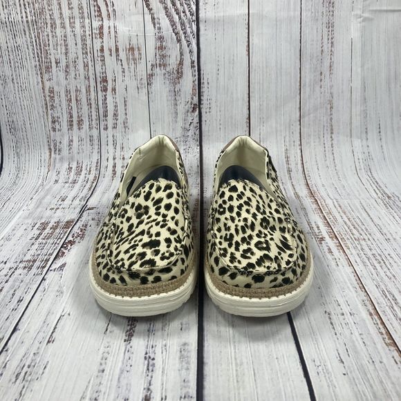 Hey Dude Lena Leopard Angora Slip On Sneakers Shoes, Women's Size 9 - Picture 2 of 9